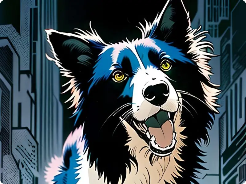 portrait de bande dessinée de chien