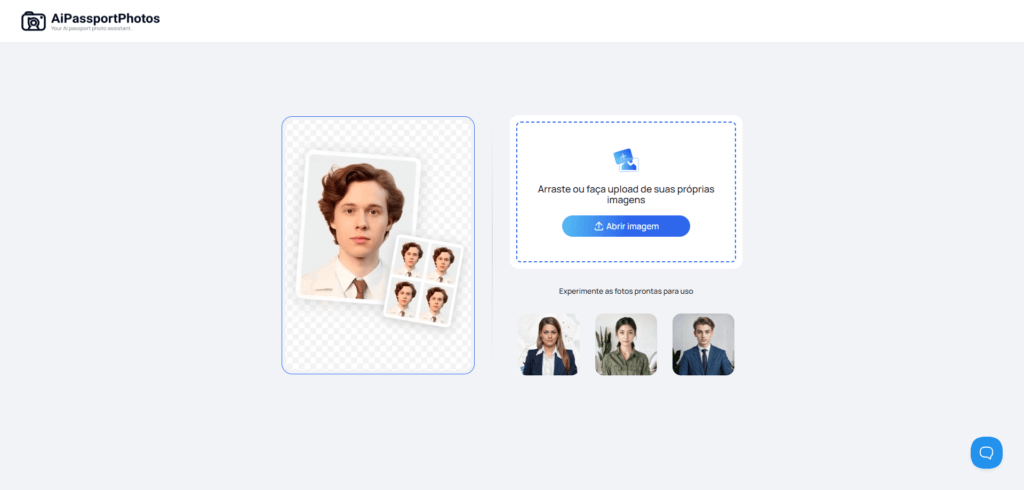 upload a photo to online passport photo editor