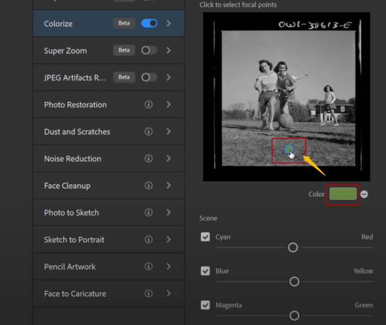 Colorize Neural Filter- step 6