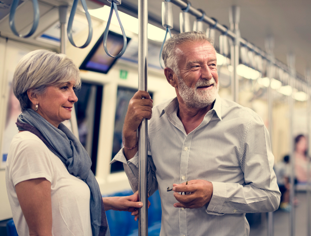 Two senior in the metro