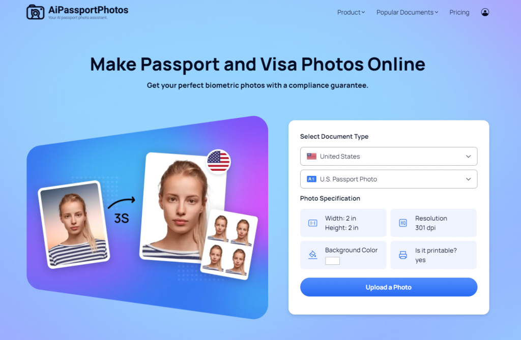 AiPassportPhotos homepage