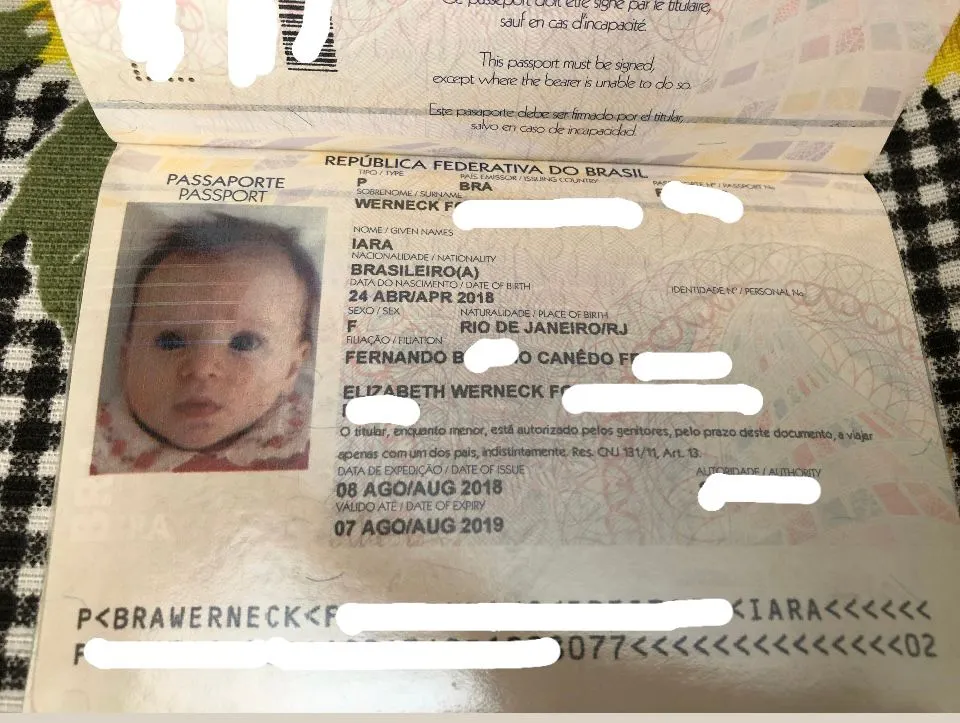 brazil baby passport page