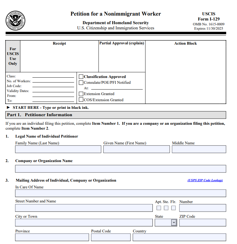 Form I-129