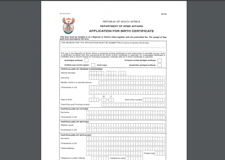 How To Get A South African Unabridged Birth Certificate Quickly 1987