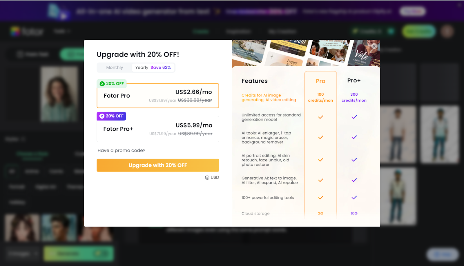 fotor pricing