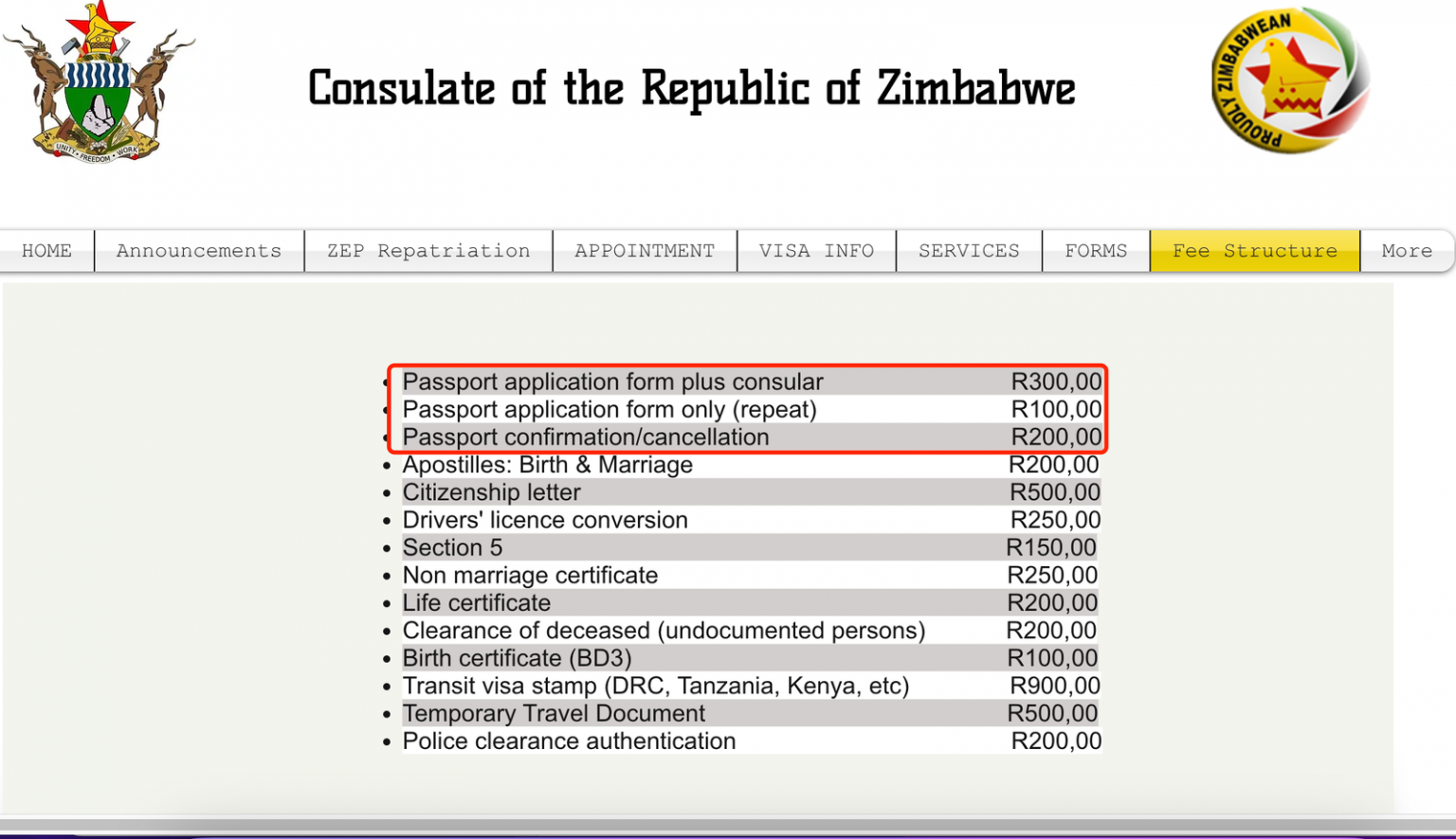 Zim Passport Prices, Application & Appointment 2024