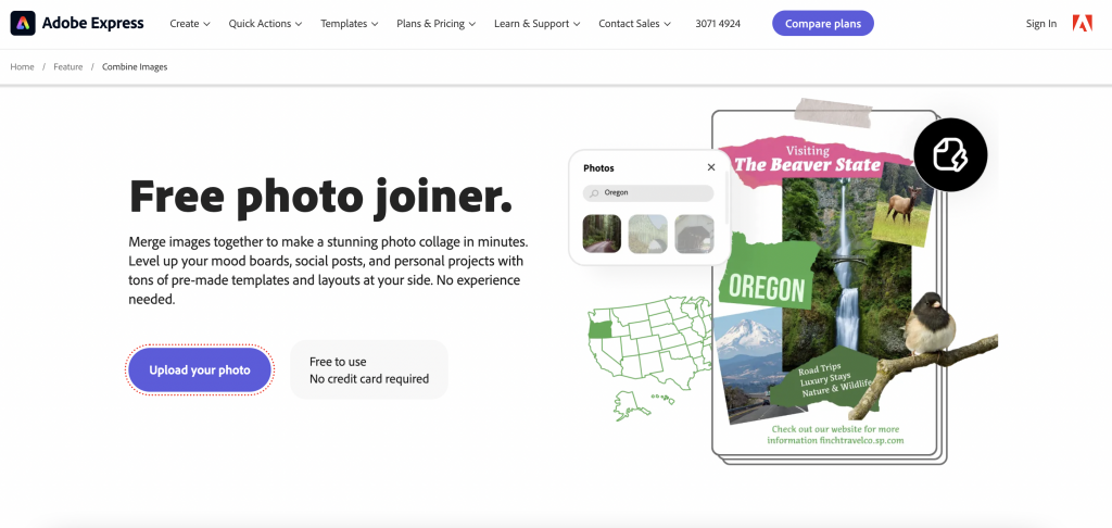 adobe express free photo joiner