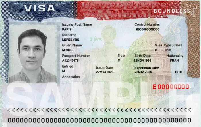 Sample H-1B Visa