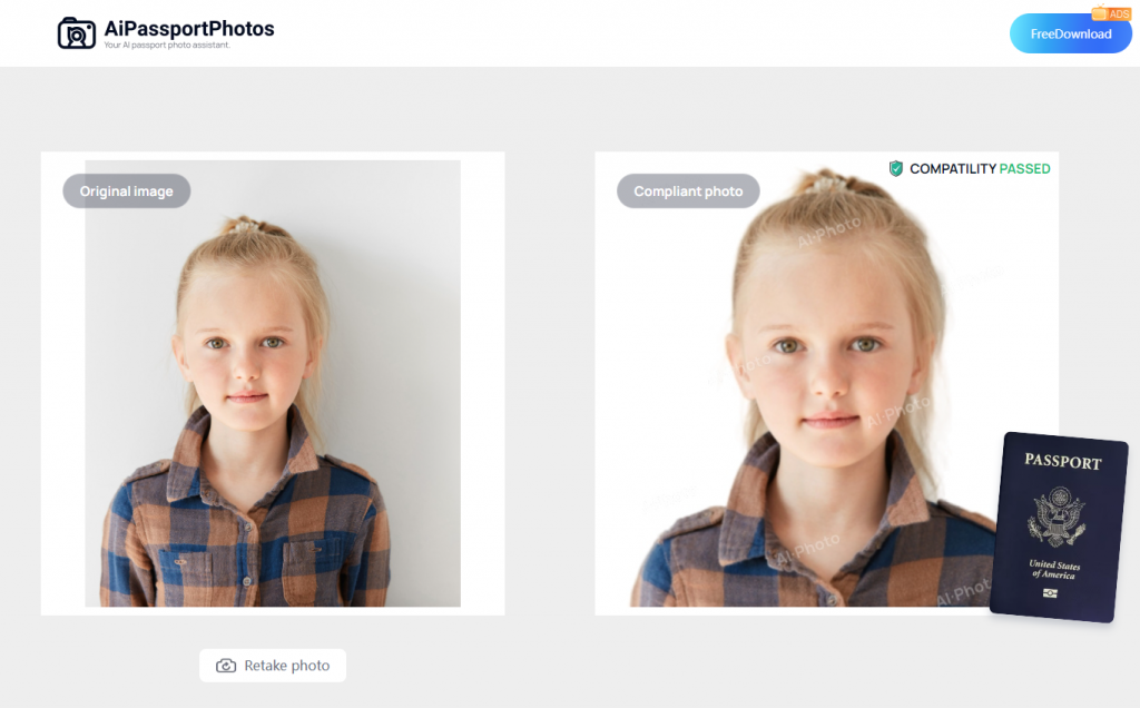 make child passport photo online