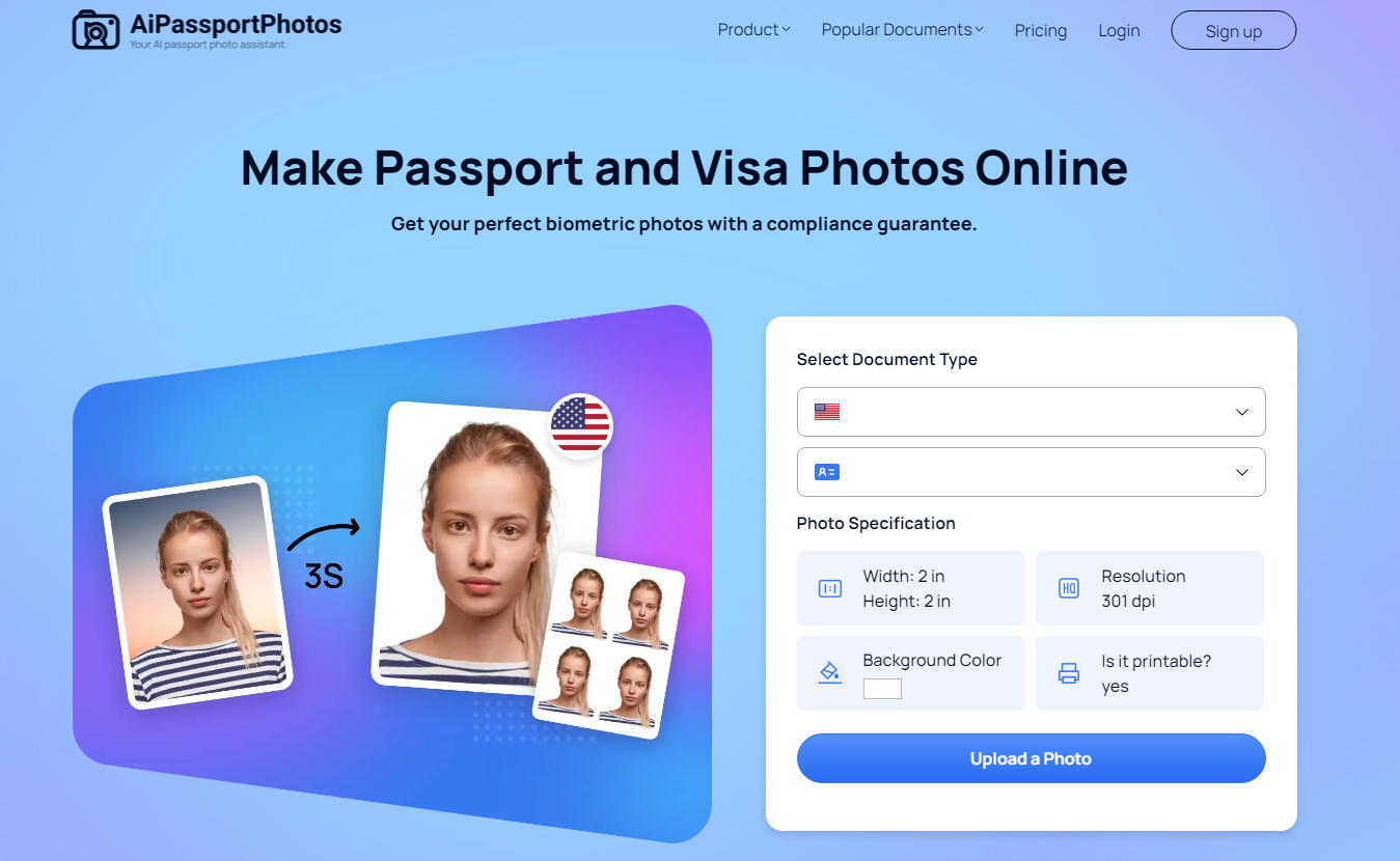 AiPassportPhotos online passport photo maker