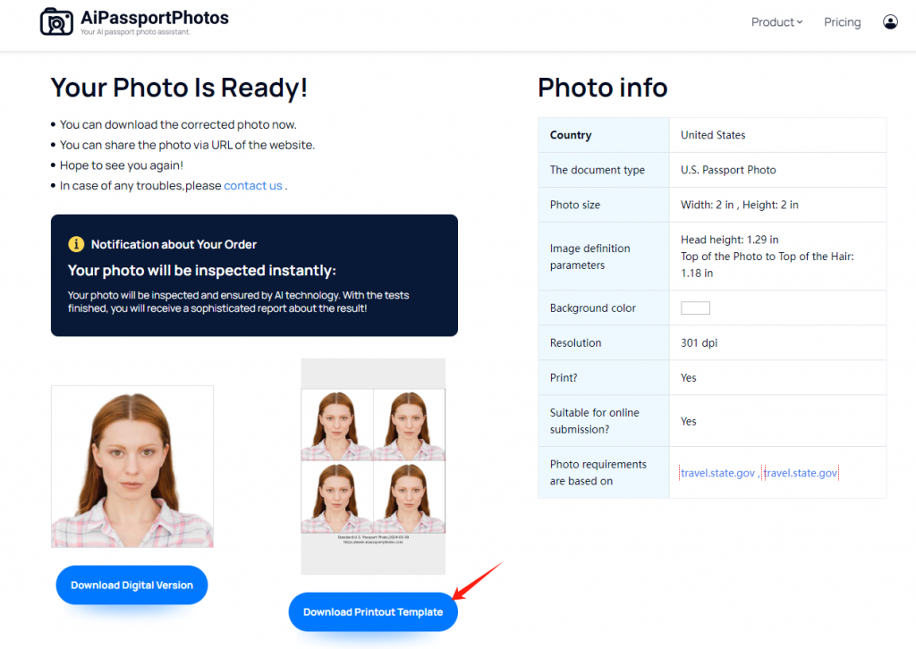 save the us passport photos on your device