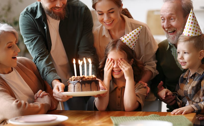 a family celebrating birthday