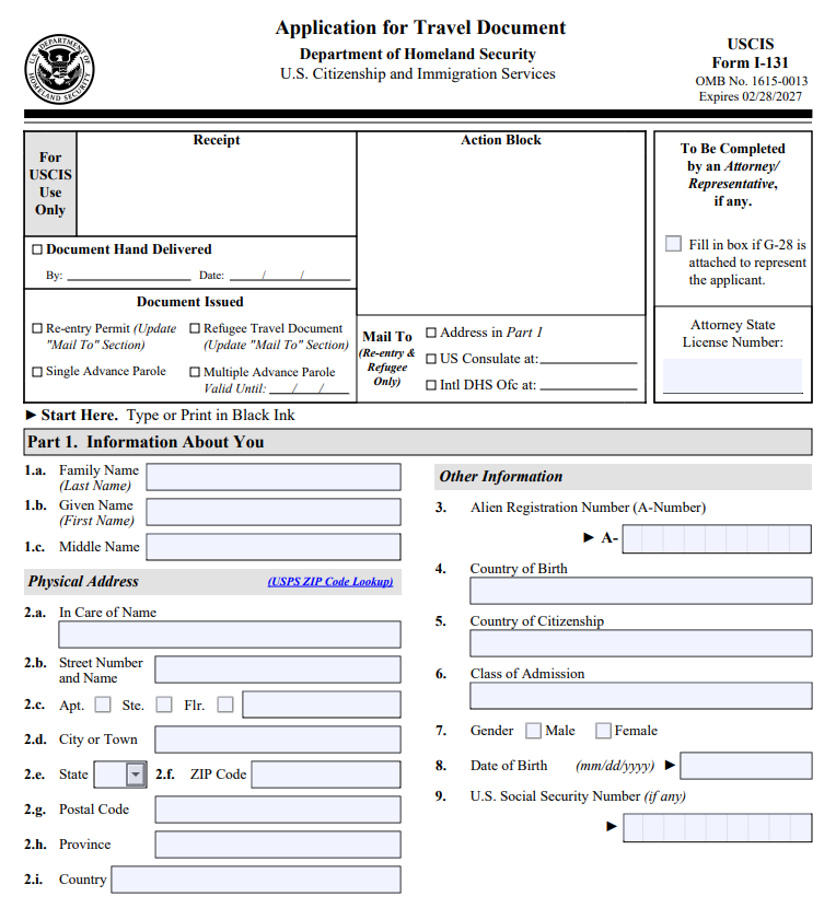 Form I-131