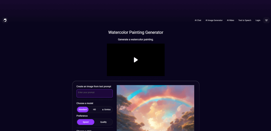 DeepAI Watercolor Painting Generator