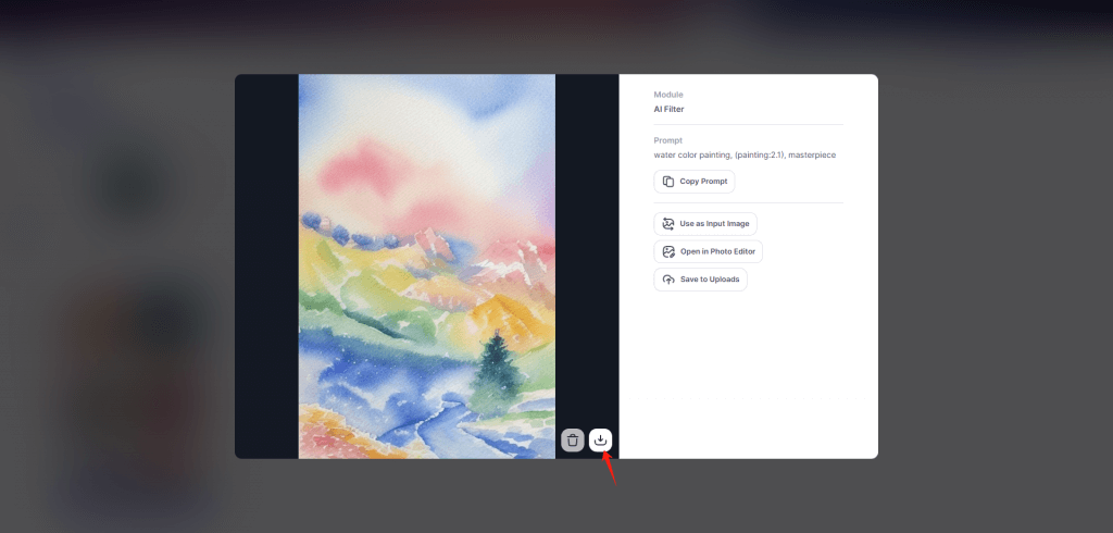 ai generated watercolor pictures on LightX