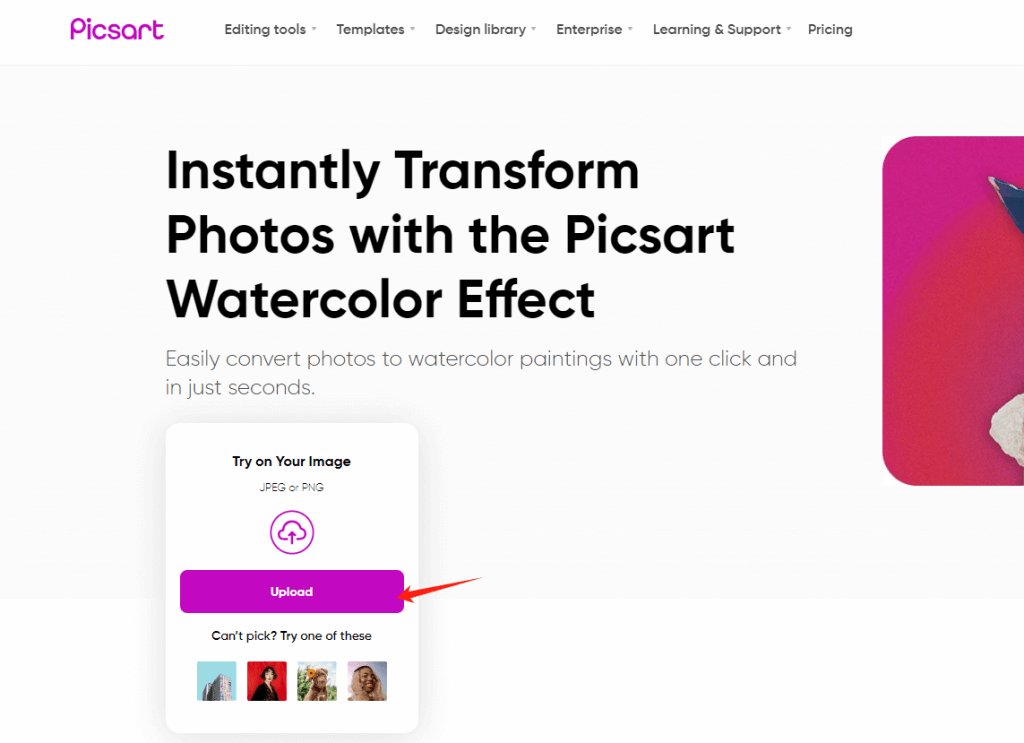 upload photos on picsart