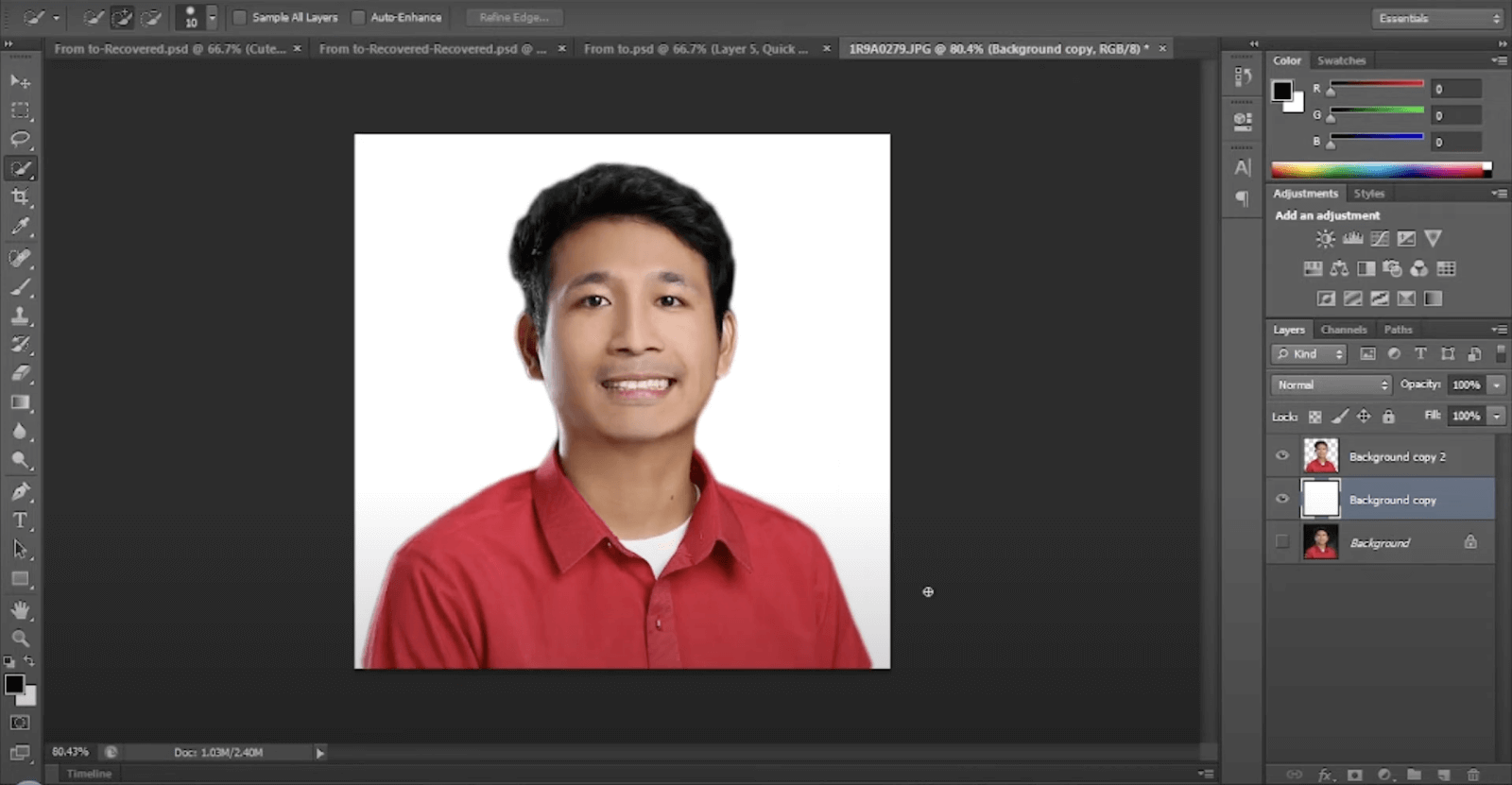 create a white background on photoshop