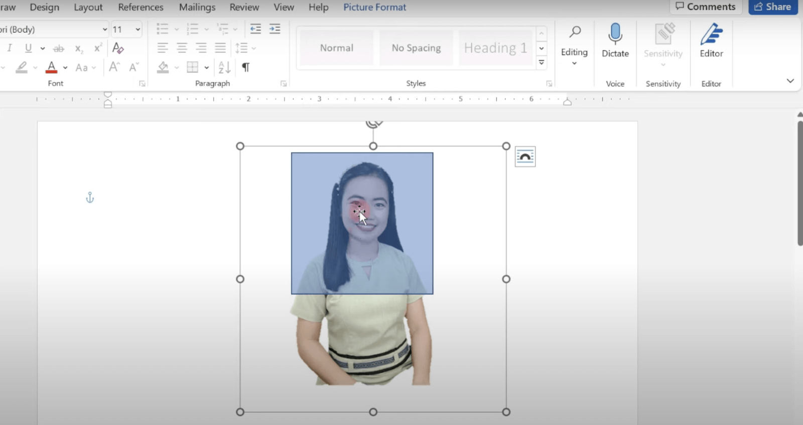 drag the picture on Microsoft Word