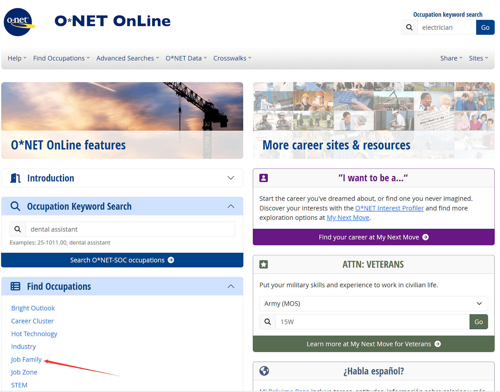 ONet Online Database