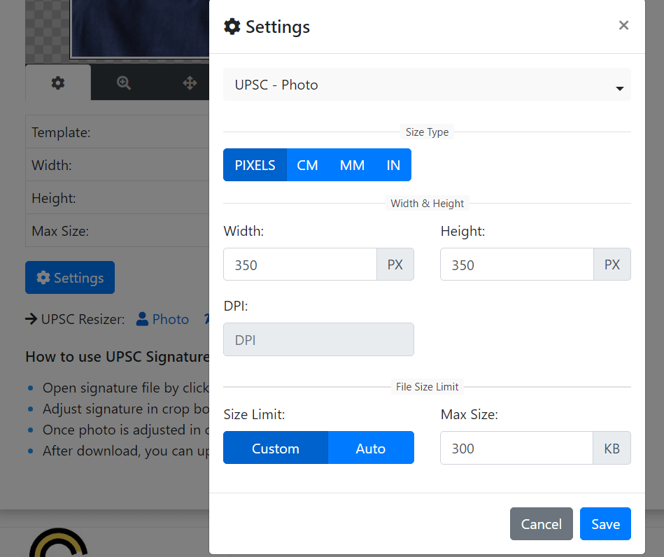 customize settings