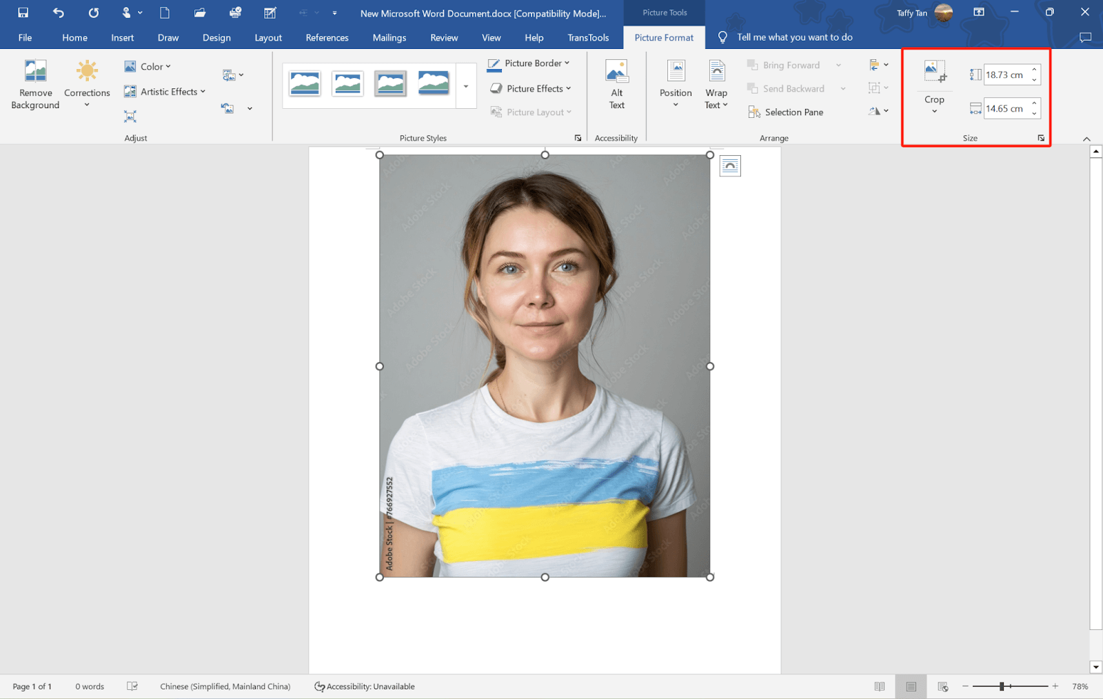 crop pictures on Microsoft Word