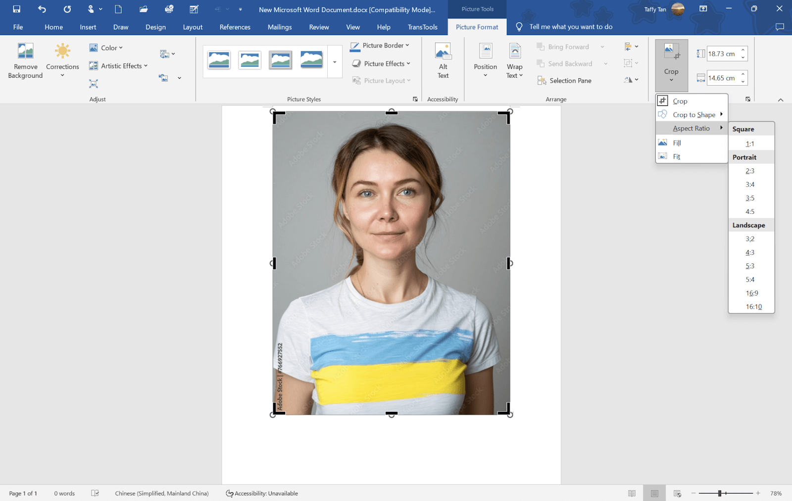 resize pictures on Microsoft Word