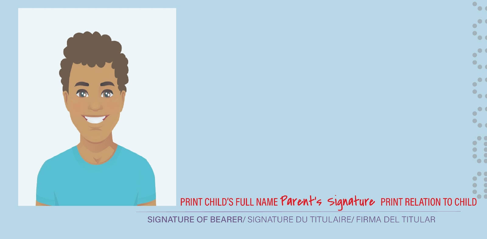  example of how to sign a child's passport