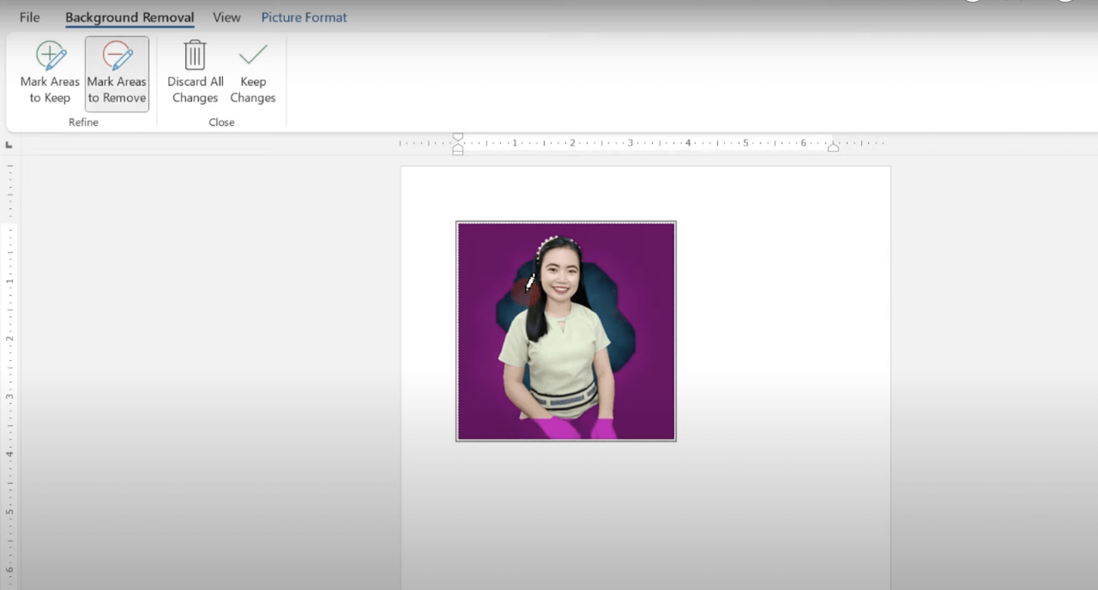 remove background on Microsoft Word