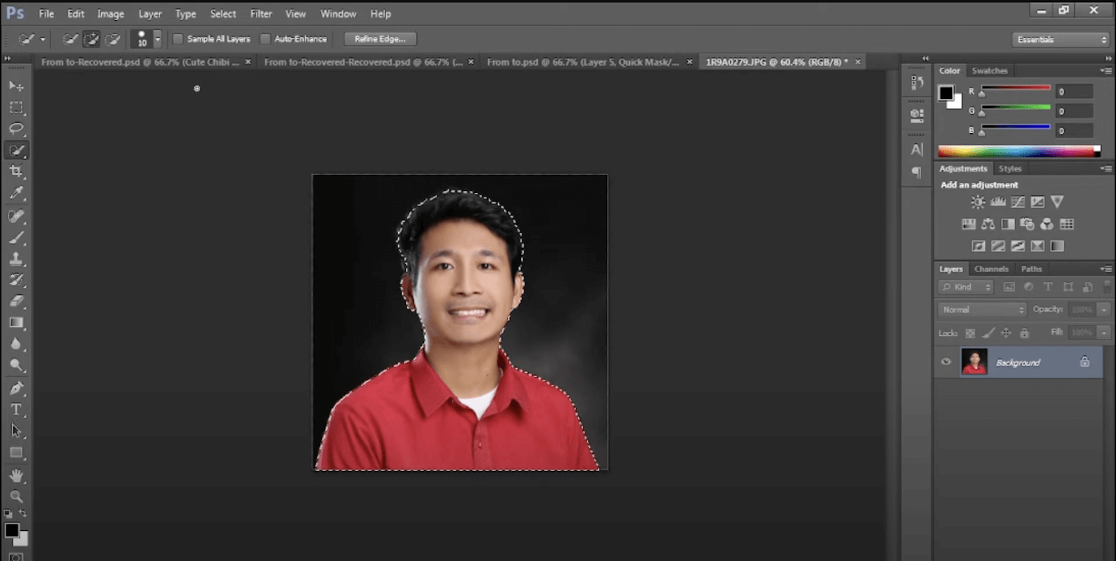 remove background on photoshop