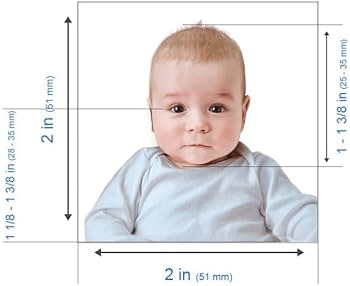 baby passport photo size