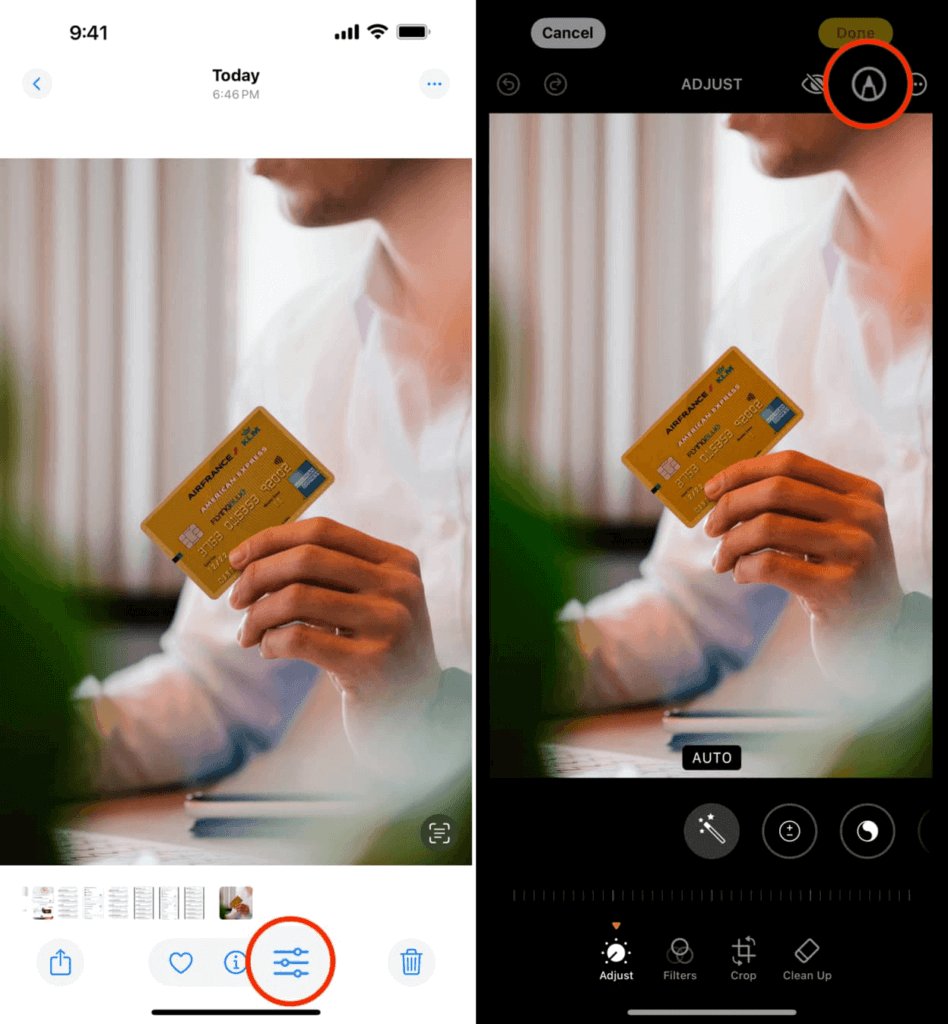 blur text using markup in photos app