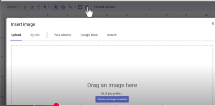 click image icon on google docs