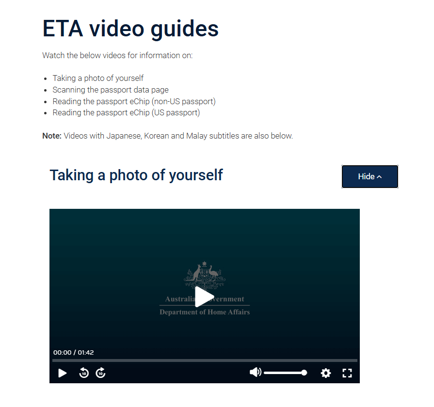 eta video guides