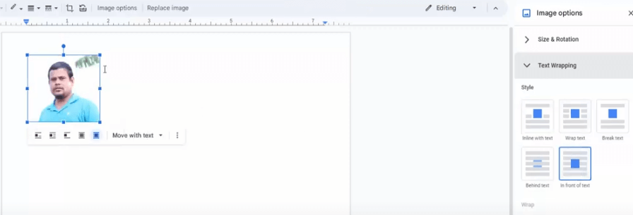 google docs text wrapping