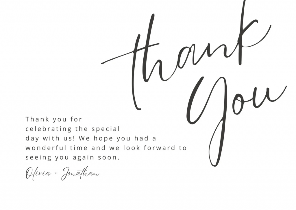 General Structure of Thank You Cards for Baby Shower