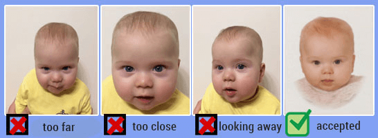 baby facial expression when taking a passport photo