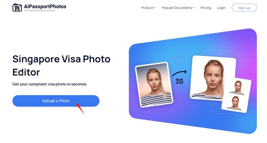 Singapore Visa Photo Editor