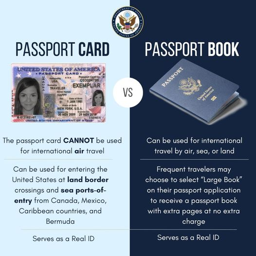 passport card vs passport book