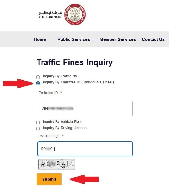 traffic fines inquiry