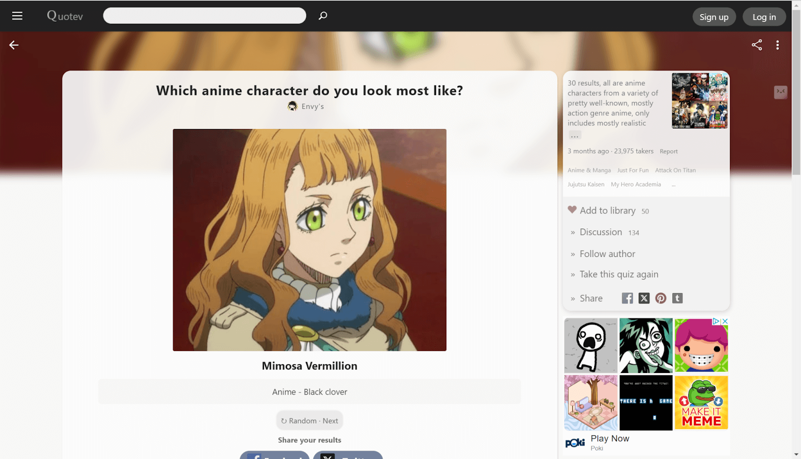 Quotev anime quiz