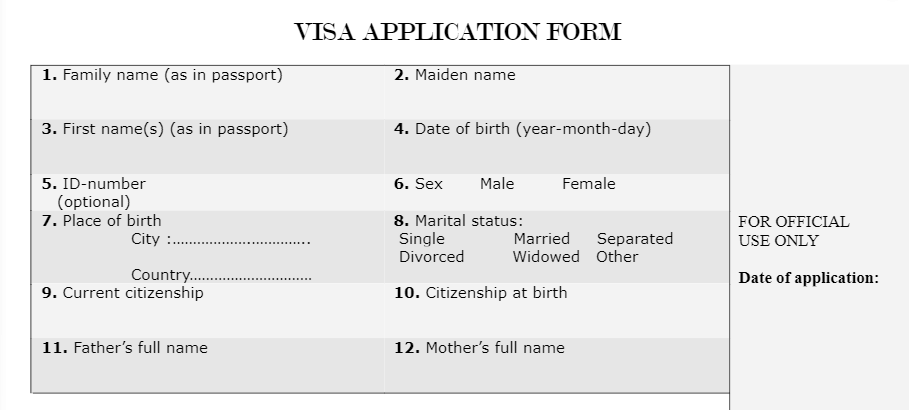 turkey visa application form