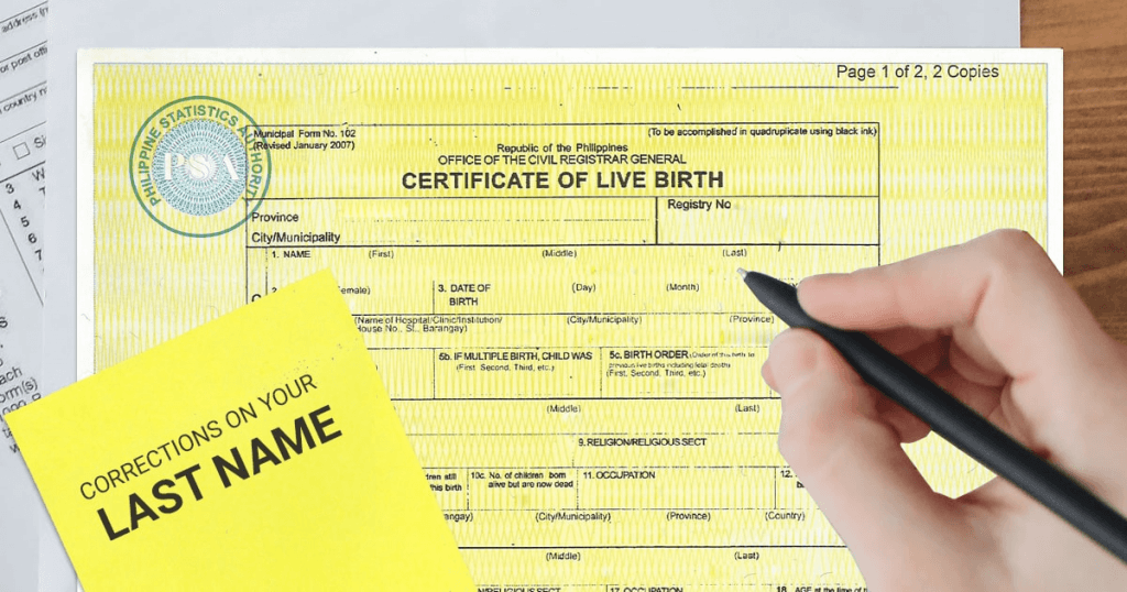 Change Surname on Birth Certificate