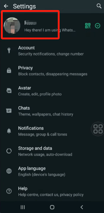 whatsapp setting