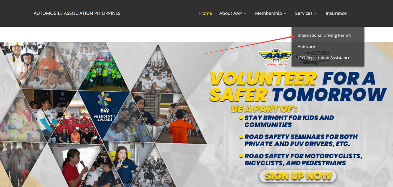 Automobile Association Philippines (AAP) website