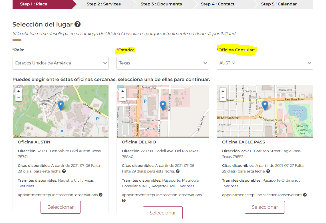 select a office site