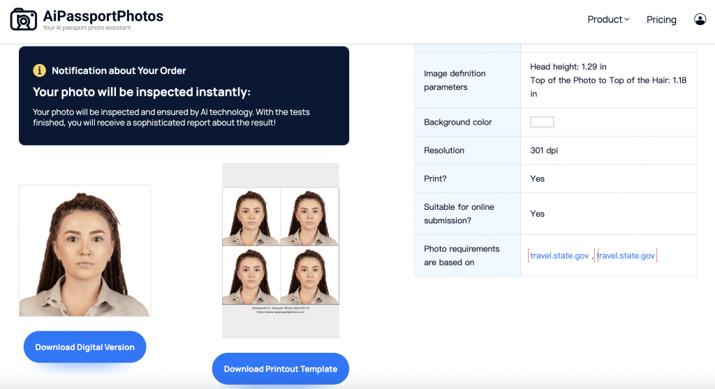 resize us visa photos online