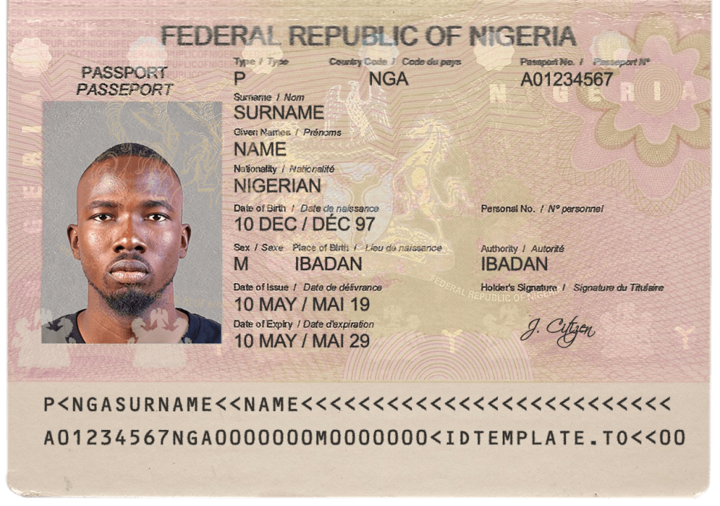 Nigerian Passport inner page