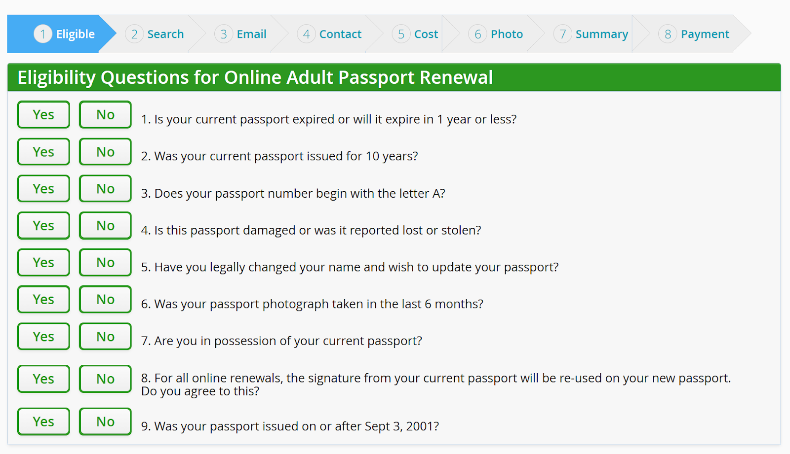 ADULT PASSPORT RENEWAL System