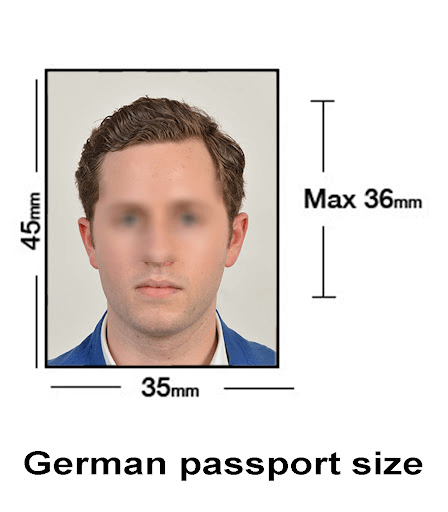 German passport photo size