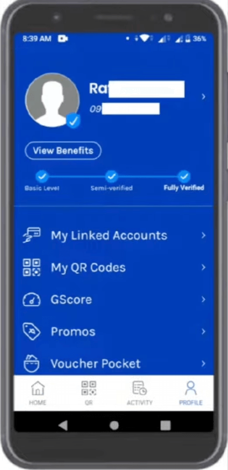 check gcash account number using mobile app